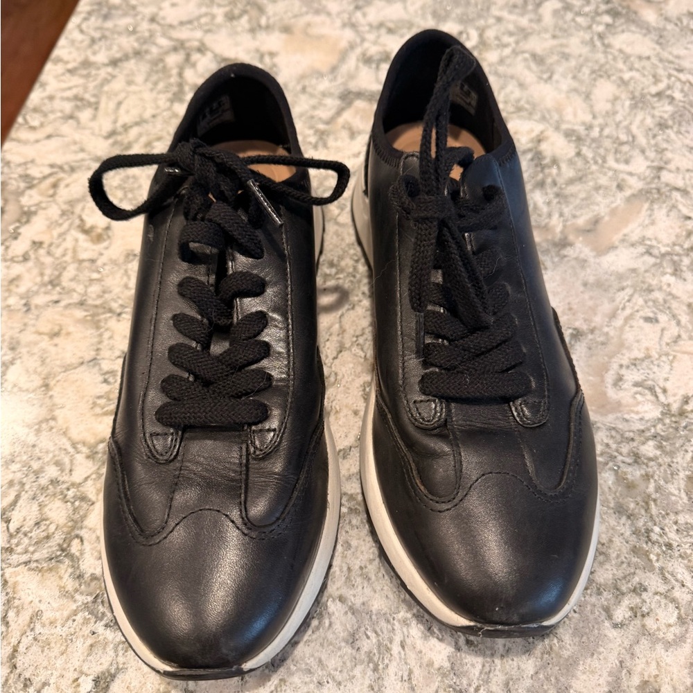 Clarks Black Leather Women's Sneakers